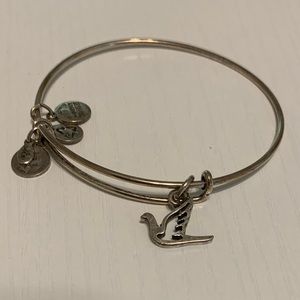 Alex and Ani charm bracelet- silver- dove